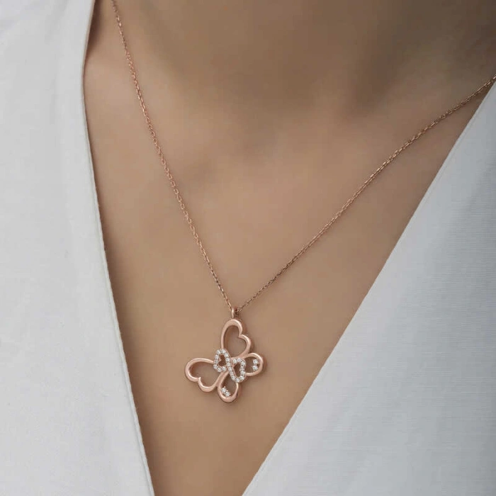 Kadın Gümüş Rose Sonsuzluk Kelebek Kadın Kolye