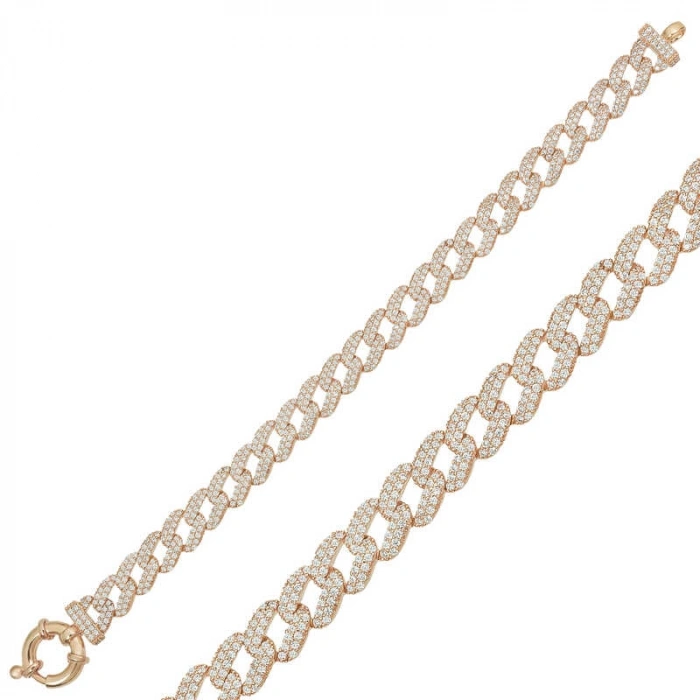 Kadın Gümüş Rose Taşlı Gurmet Bayan Bileklik