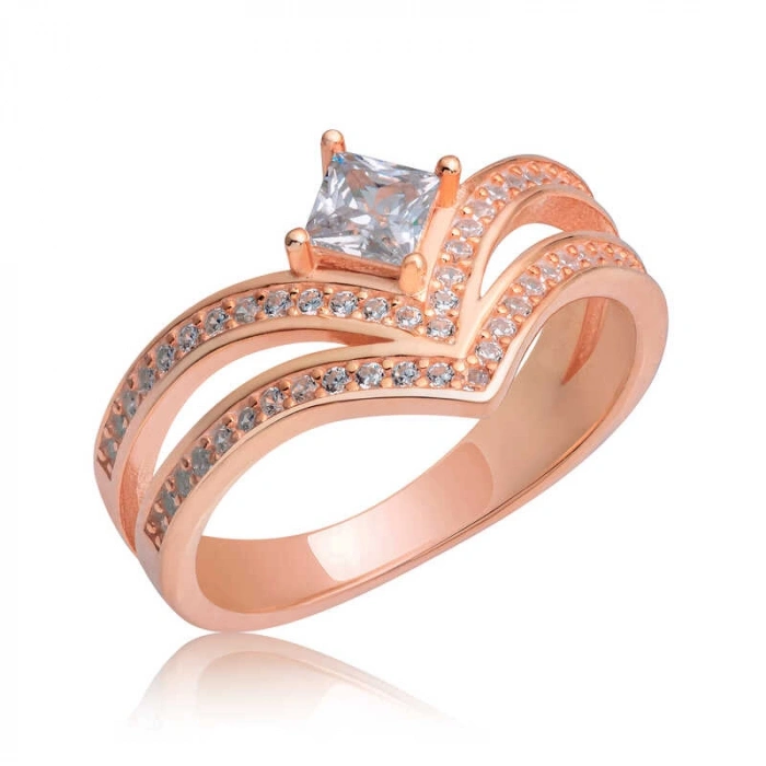 Kadın Gümüş Rose Tek Taş Kadın Yüzük