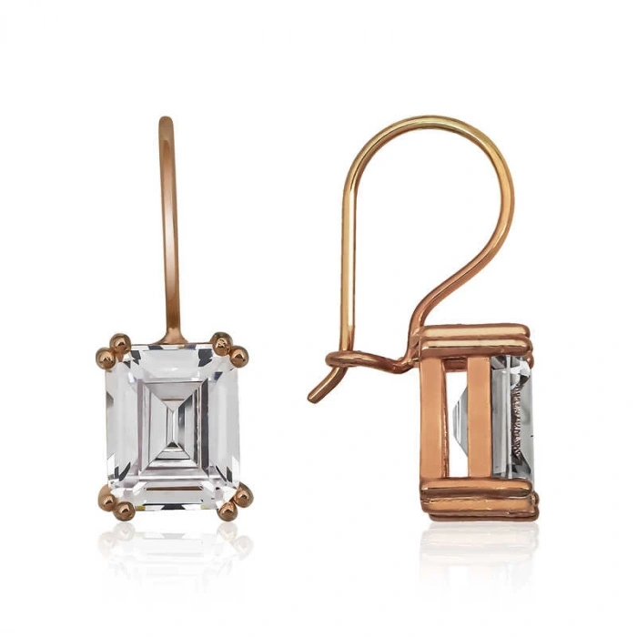 Kadın Gümüş Sallantılı Baget Taşlı Bayan Küpe