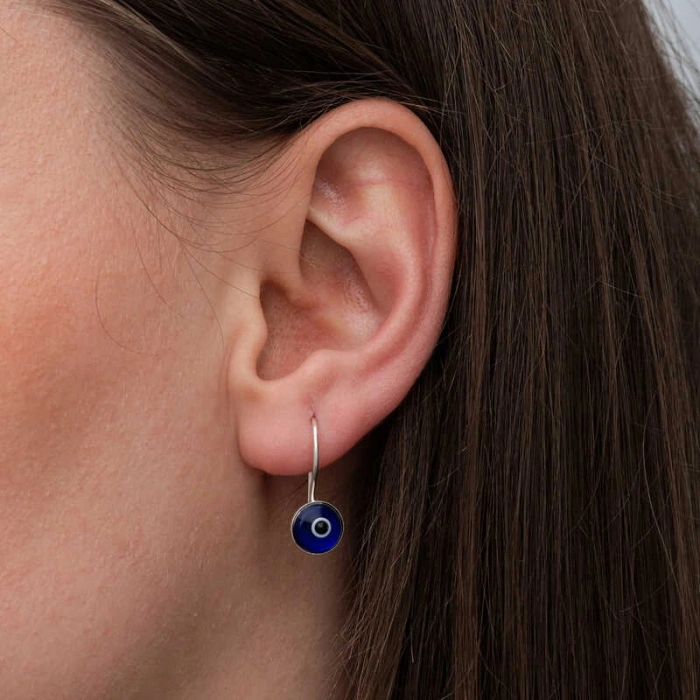 Kadın Gümüş Sallantılı Nazar Kadın Küpe