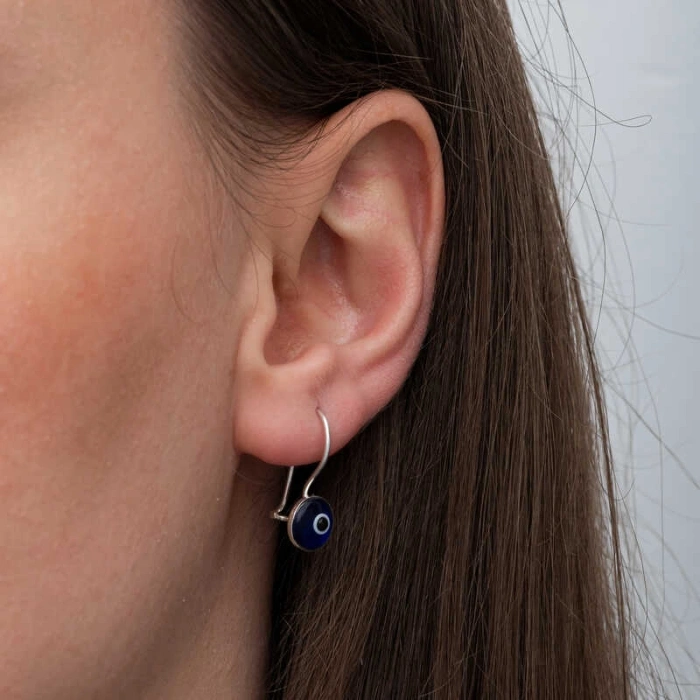 Kadın Gümüş Sallantılı Nazar Kadın Küpe