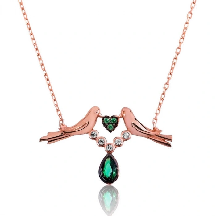 Kadın Gümüş Sevgi Kuşu Bayan Kolye