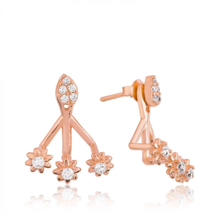 Kadın Gümüş Sihirli Çiçek Küpe