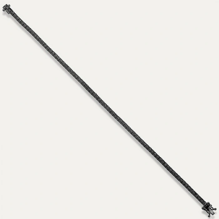 Kadın Gümüş Siyah Taşlı Su Yolu Bileklik