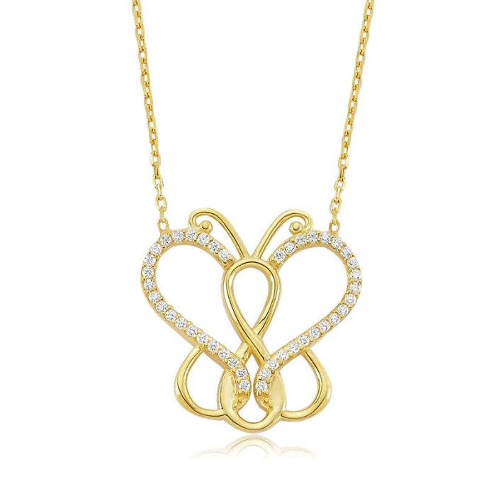 Kadın Gümüş Sonsuzluk Kelebek Bayan Kolye