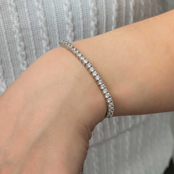 Kadın Gümüş Su Yolu Asansörlü Kadın Bileklik