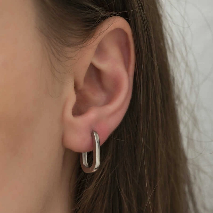 Kadın Gümüş Taşsız J Bayan Küpe