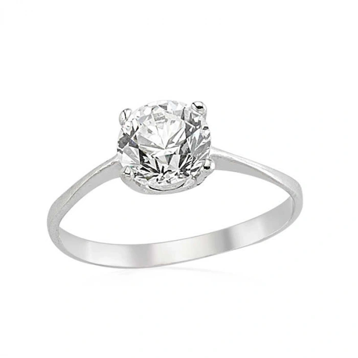 Kadın Gümüş Tek Taş Bayan Yüzük