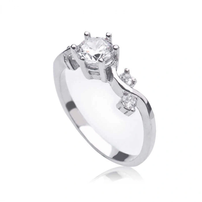 Kadın Gümüş Tek Taş Bayan Yüzük