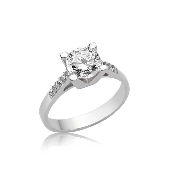 Kadın Gümüş Tek Taş Bayan Yüzük