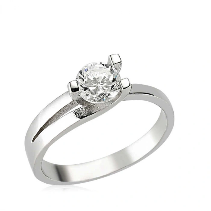 Kadın Gümüş Tek Taş Bayan Yüzük