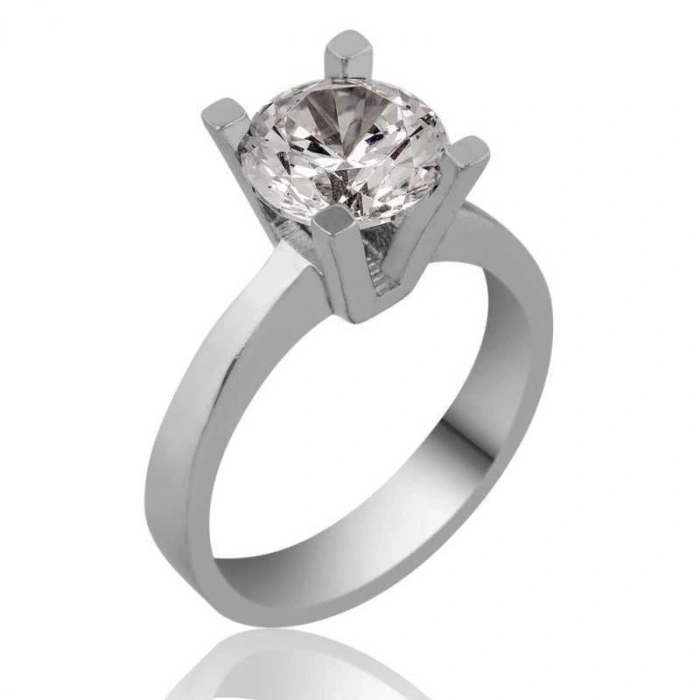 Kadın Gümüş Tek Taş Bayan Yüzük