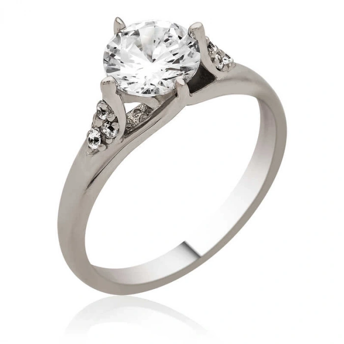 Kadın Gümüş Tek Taş Bayan Yüzük