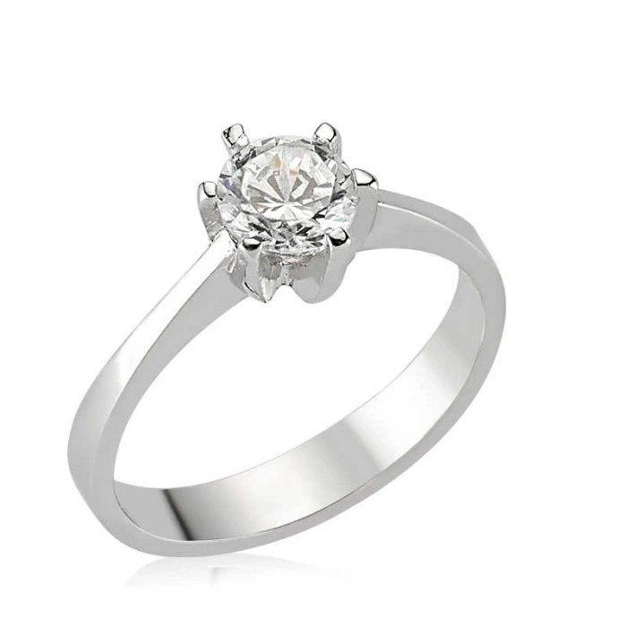 Kadın Gümüş Tek Taş Bayan Yüzük