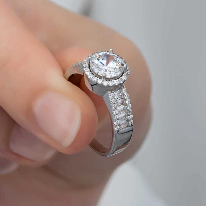 Kadın Gümüş Tek Taş Kadın Yüzük