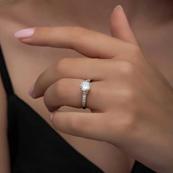 Kadın Gümüş Tek Taş Kadın Yüzük