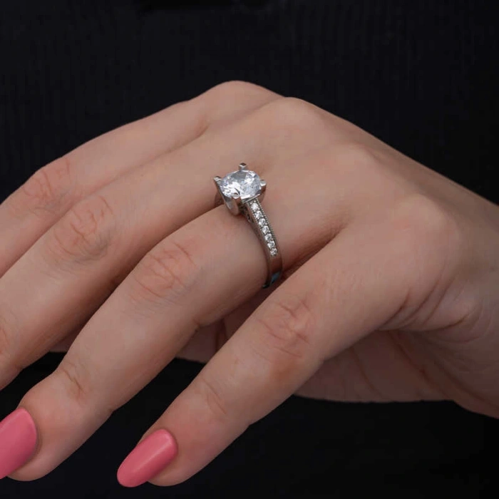 Kadın Gümüş Tek Taş Kadın Yüzük