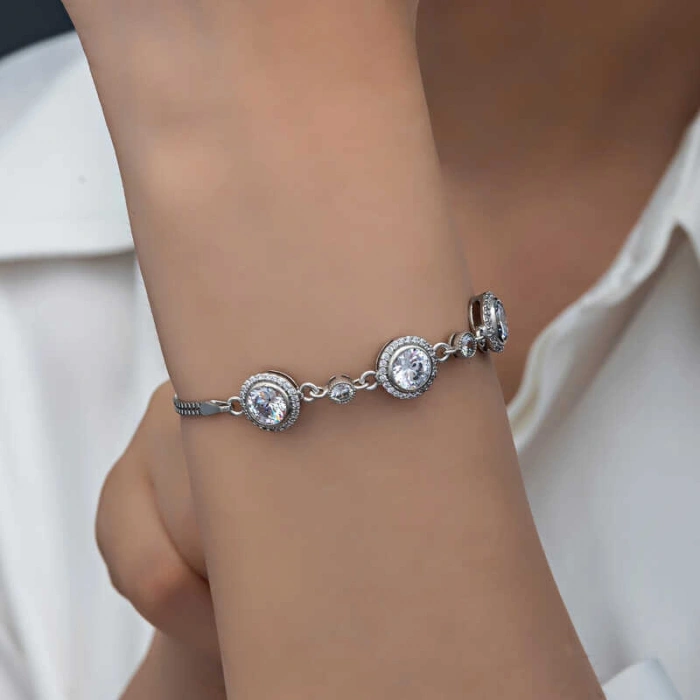 Kadın Gümüş Tektaş Kadın Bileklik