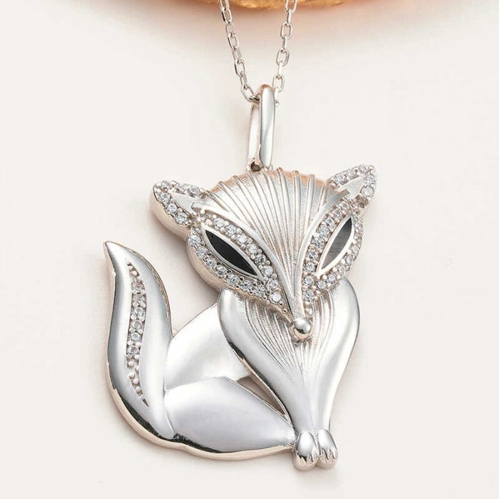 Kadın Gümüş Tilki Kadın Kolye