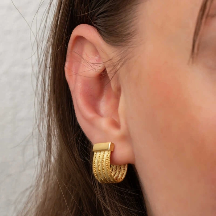 Kadın Gümüş Trabzon Hasır Çivili Kadın Küpe