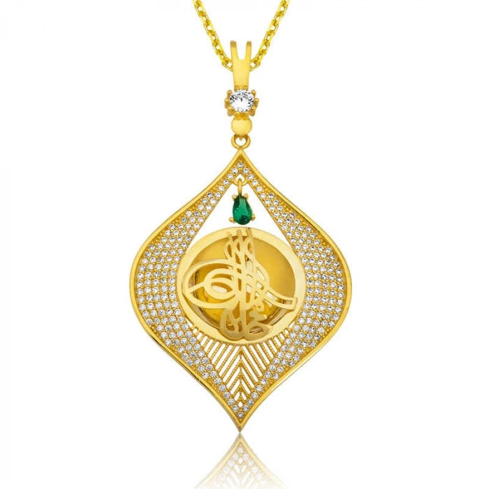 Kadın Gümüş Tuğra Ziynet Kolye