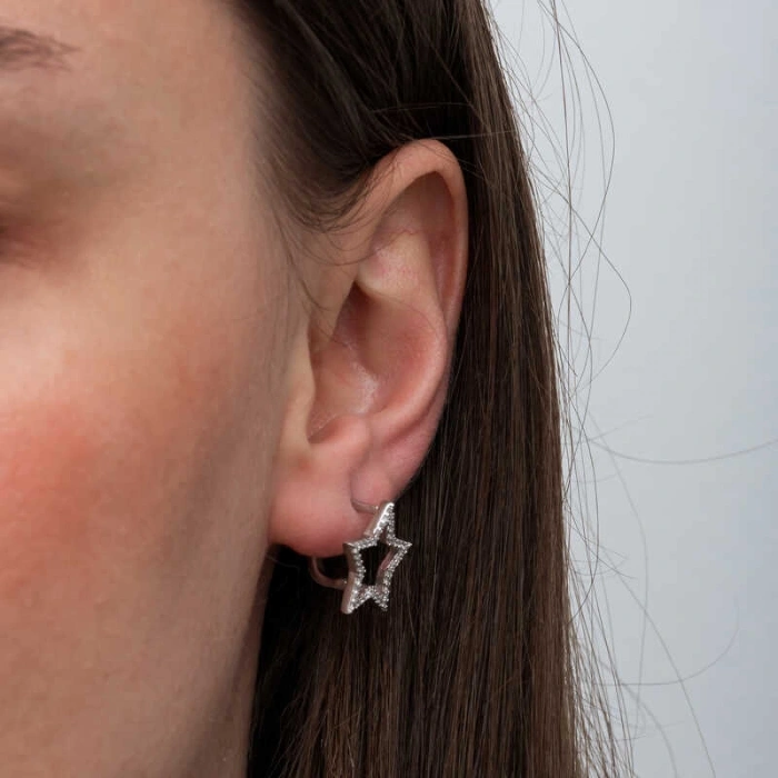 Kadın Gümüş Yıldız Kadın Küpe