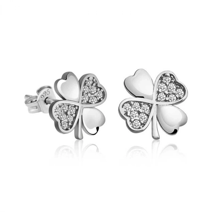 Kadın Gümüş Yonca Küpe