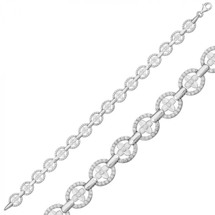 Kadın Gümüş Yuvarlak Su Yolu Bayan Bileklik