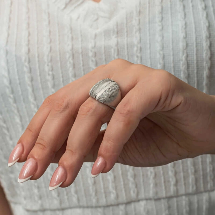 Kadın Gümüş Zirkon Taşlı Kadın Yüzük