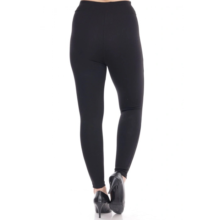 Kadın Siyah Beli Lastikli Toparlayıcı Tayt