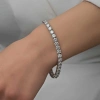 Kadın Gümüş 2.5 mm Beyaz Taşlı Su Yolu Kadın Bileklik