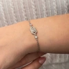 Kadın Gümüş Altıgen Baget Taşlı Kadın Bileklik
