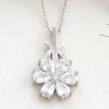 Kadın Gümüş Beyaz Sevgi Çiçeği Kadın Kolye
