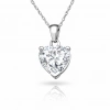 Kadın Gümüş Beyaz Taşlı Kalpli Kadın Kolye