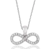 Kadın Gümüş Beyaz Taşlı Sonsuzluk Bayan Kolye
