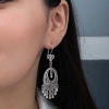 Kadın Gümüş Çember Telkari Sallantılı Kadın Küpe