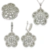 Kadın Gümüş Çiçek Bayan Set