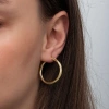 Kadın Gümüş Gold 3 mm Burgu Şarnel Küpe