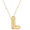 Kadın Gümüş Gold Balon L Harfi Kadın Kolye