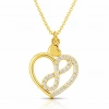 Kadın Gümüş Gold Kalp İçinde Sonsuzluk Kadın Kolye