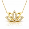 Kadın Gümüş Gold Lotus Çiçeği Kadın Kolye