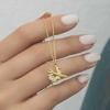 Kadın Gümüş Gold Tek Taşlı Uçak Kadın Kolye