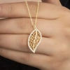 Kadın Gümüş Gold Yaprak Kadın Kolye