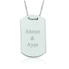 Kadın Gümüş İsimli Asker Künyesi Bayan Kolye