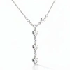 Kadın Gümüş Kalbe Giden Yol Detaylı Işıltılı Kadın Kolye
