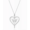 Kadın Gümüş Kalp İçinde Kanatlı Sonsuzluk Kolye