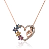 Kadın Gümüş Kalpli Anne Çocuk Bayan Kolye