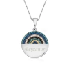 Kadın Gümüş Mavi Taşlı İsimli Bayan Kolye