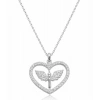 Kadın Gümüş Mikail Meleği Figürlü Kalp Kadın Kolye